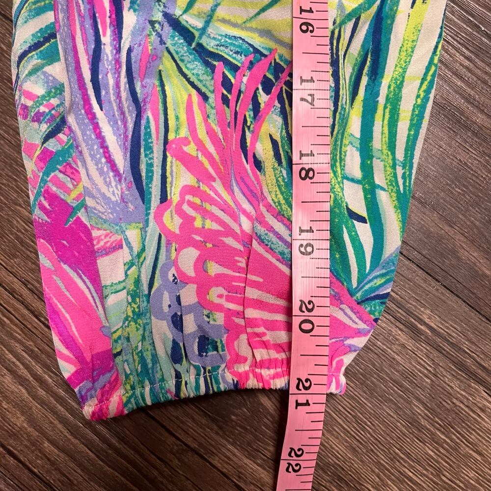 Lilly Pulitzer Adira Silk Off Shoulder Top XS Parrot Tropical Coastal Resort - Picture 10 of 10